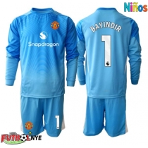 Camiseta Manchester United Altay Bayindir #1 Portero Primera Equipación para niños 2025-26 manga larga (+ pantalones cortos)